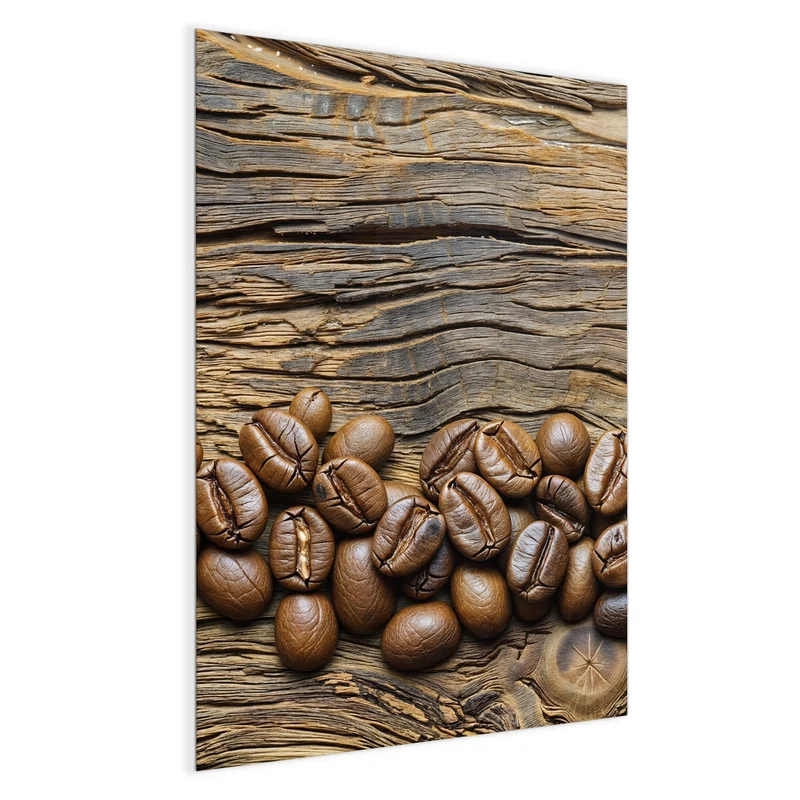 Magnettafel - Kaffeebohnen auf Altholz