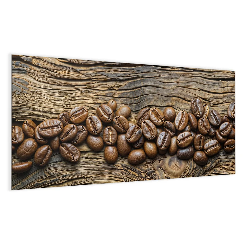 Magnettafel - Kaffeebohnen auf Altholz