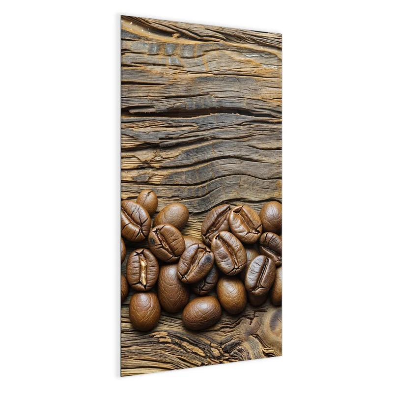 Magnettafel - Kaffeebohnen auf Altholz