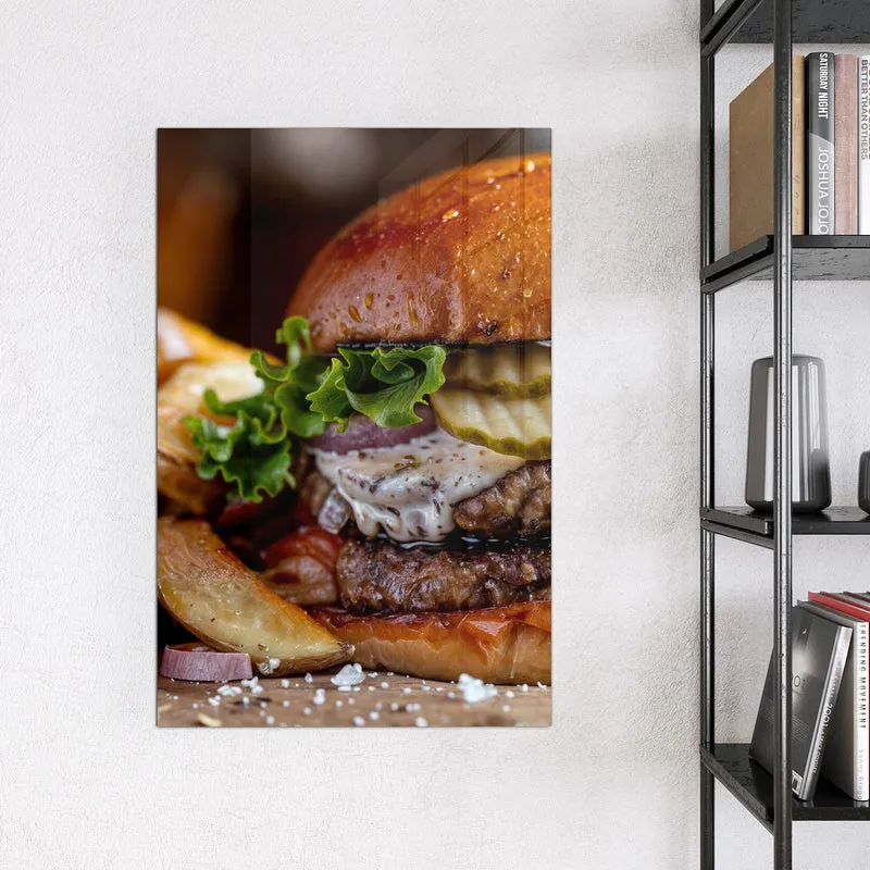 Magnettafel - Burger mit Kartoffeln