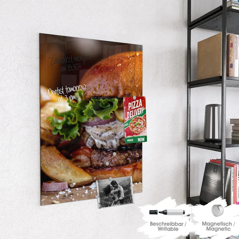 Magnettafel - Burger mit Kartoffeln