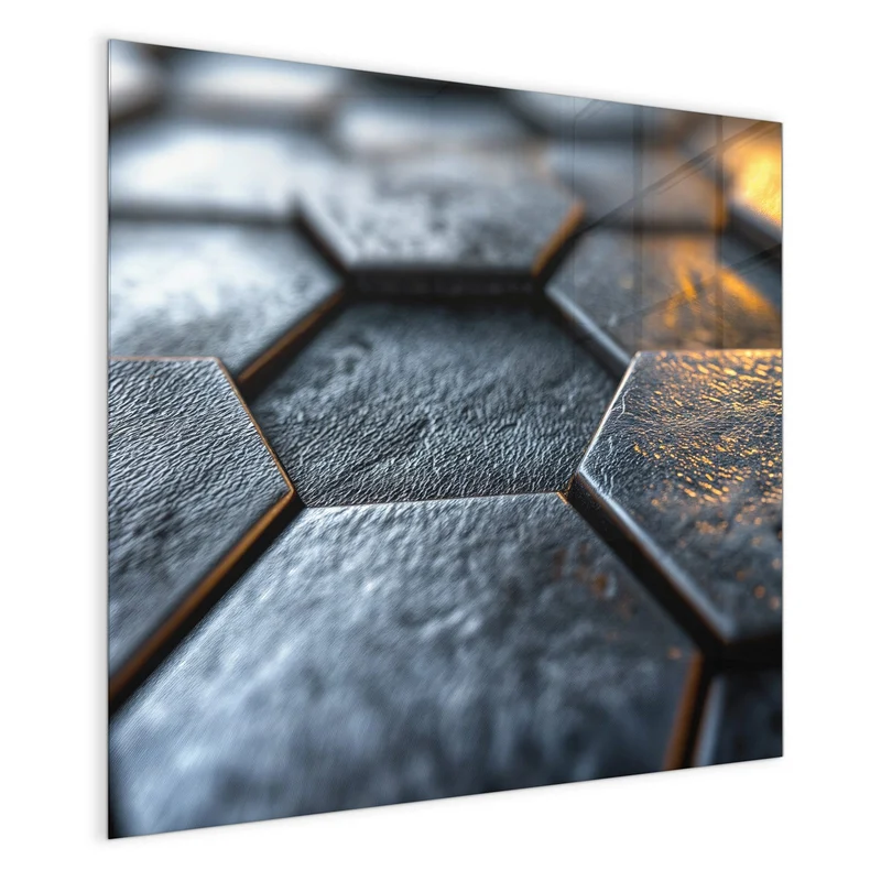 Magnettafel - Dunkle Hexagonfliesen