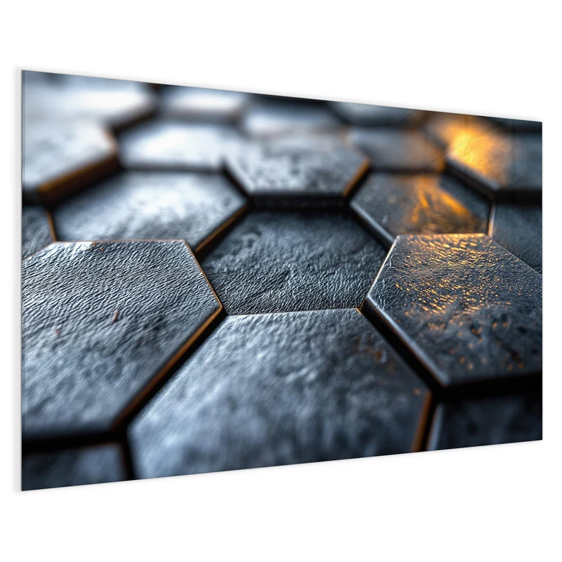 Magnettafel - Dunkle Hexagonfliesen