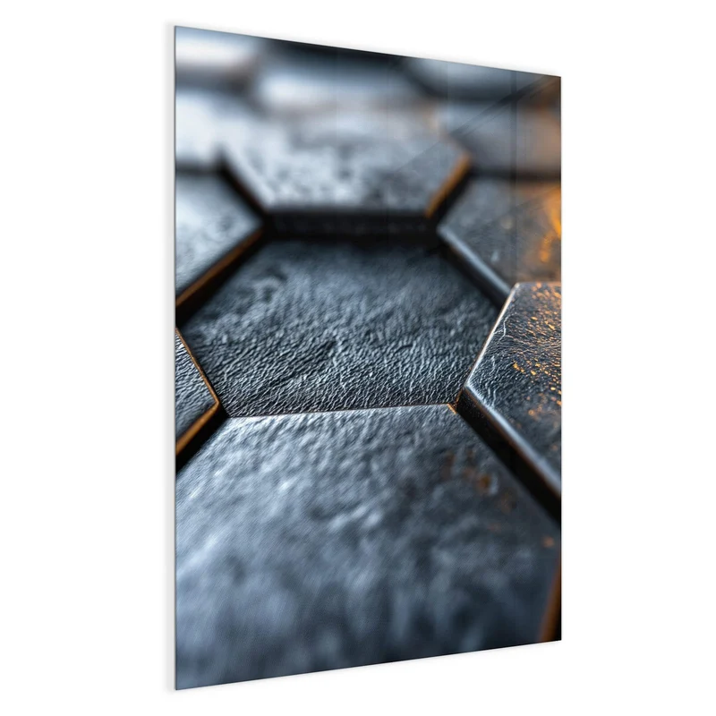Magnettafel - Dunkle Hexagonfliesen