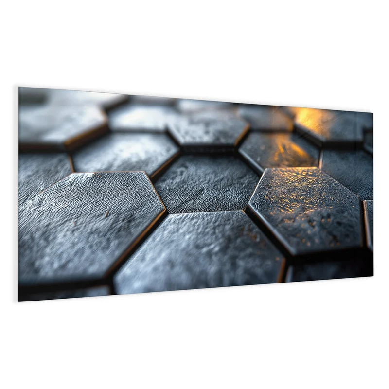 Magnettafel - Dunkle Hexagonfliesen