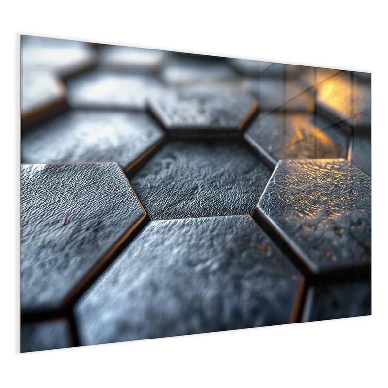 Magnettafel - Dunkle Hexagonfliesen