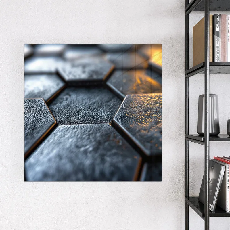 Magnettafel - Dunkle Hexagonfliesen