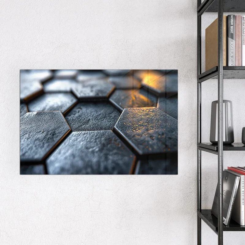 Magnettafel - Dunkle Hexagonfliesen