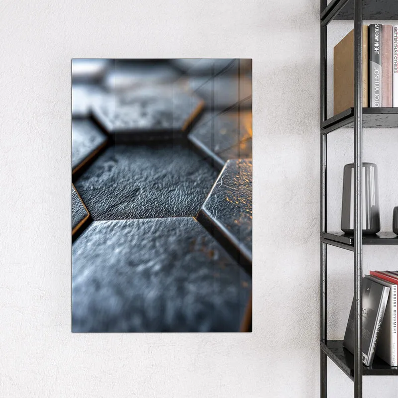 Magnettafel - Dunkle Hexagonfliesen