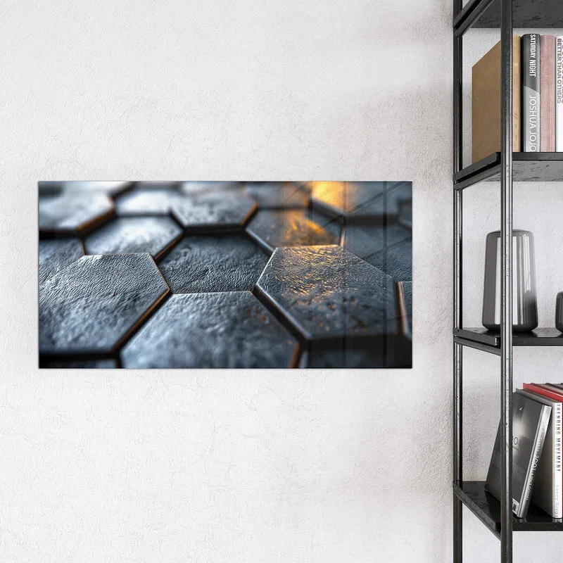 Magnettafel - Dunkle Hexagonfliesen