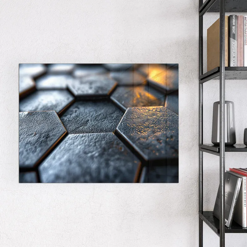 Magnettafel - Dunkle Hexagonfliesen