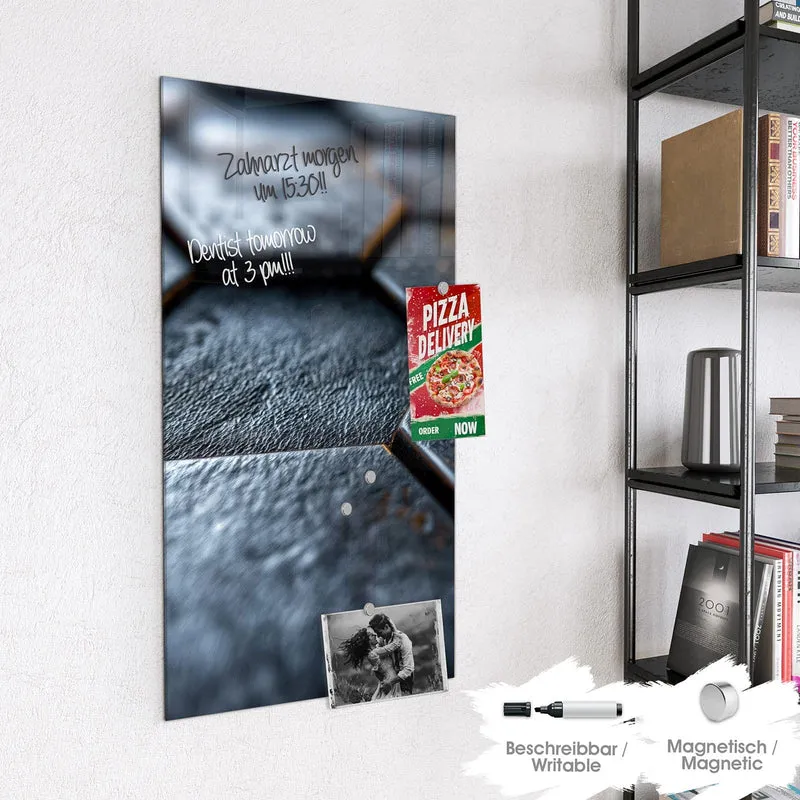 Magnettafel - Dunkle Hexagonfliesen