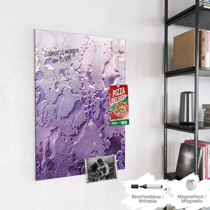 Magnettafel - Kondenstropfen in Lila