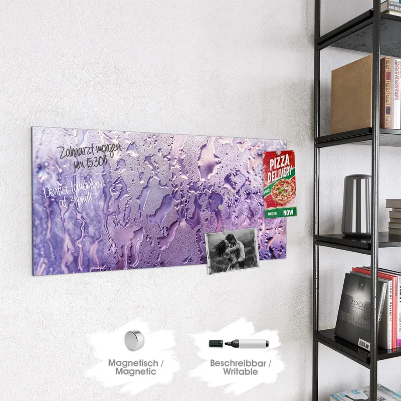 Magnettafel - Kondenstropfen in Lila