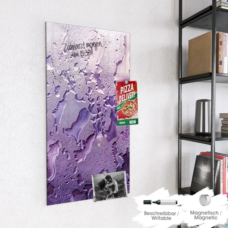 Magnettafel - Kondenstropfen in Lila