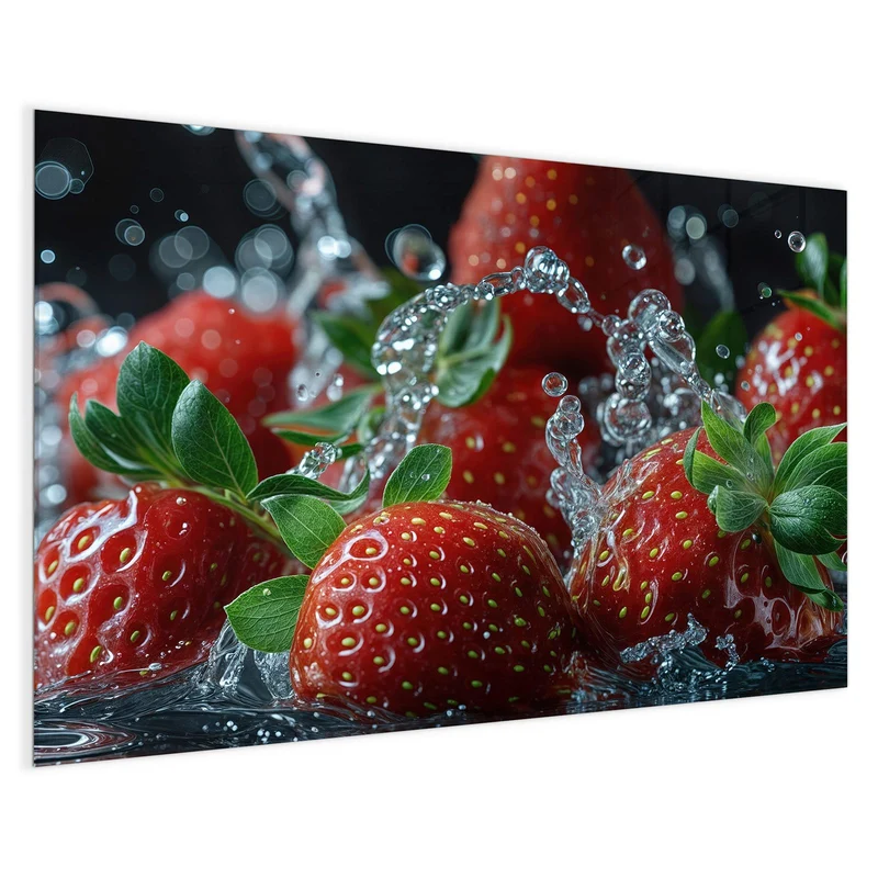 Magnettafel - Erdbeeren mit Tropfen