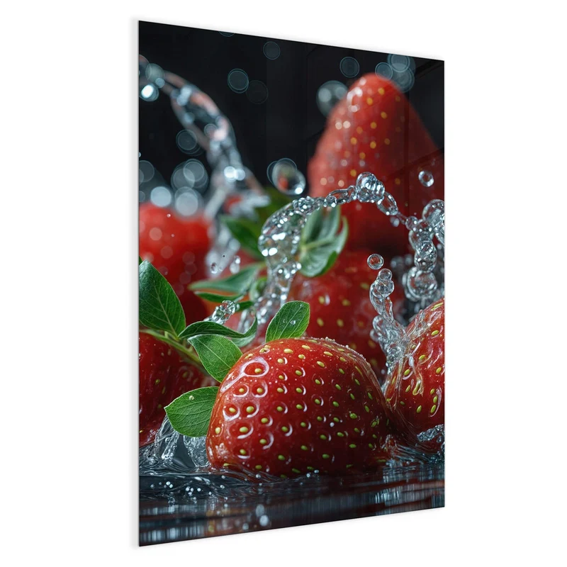 Magnettafel - Erdbeeren mit Tropfen