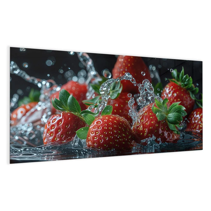 Magnettafel - Erdbeeren mit Tropfen