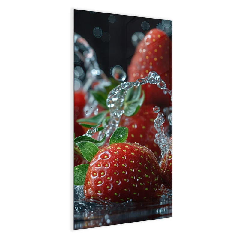 Magnettafel - Erdbeeren mit Tropfen