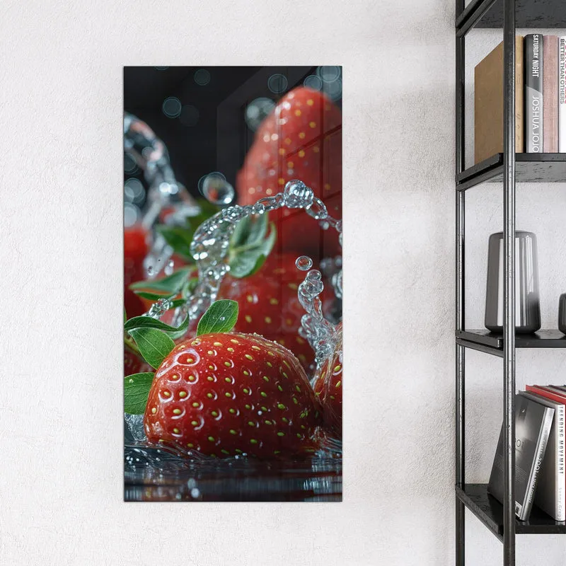 Magnettafel - Erdbeeren mit Tropfen