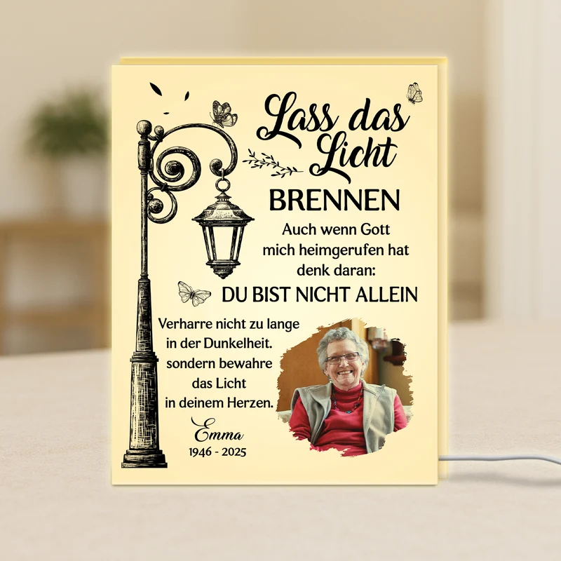 Du Bist Nicht Allein - Personalisiertes Erinnerungen Geschenk | Lightbox Mama