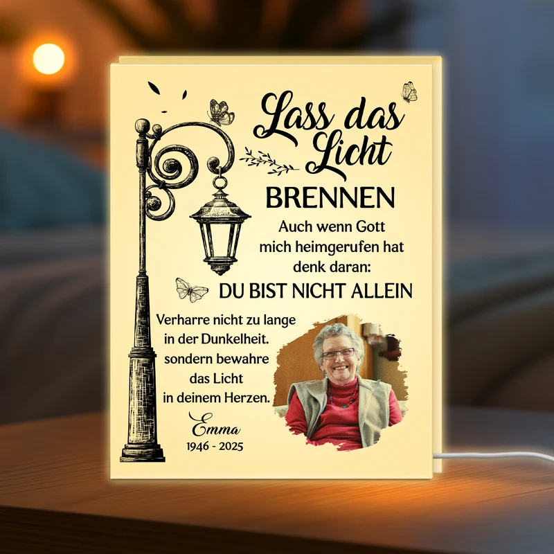 Du Bist Nicht Allein - Personalisiertes Erinnerungen Geschenk | Lightbox Mama