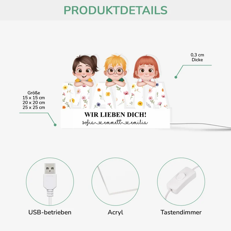 Ich Liebe Dich - Personalisiertes Geschenk | Lightbox Mama
