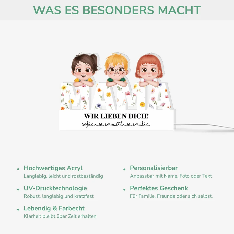Ich Liebe Dich - Personalisiertes Geschenk | Lightbox Mama