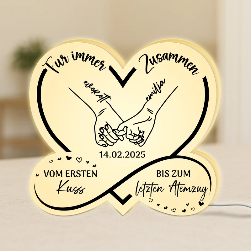 Für Immer Zusammen Pinky Promise - Personalisiertes Geschenk | Lightbox Paar