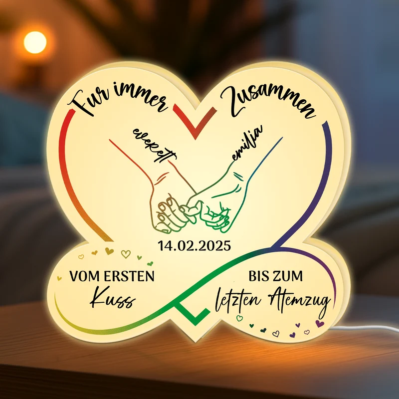 Für Immer Zusammen Pinky Promise - Personalisiertes Geschenk | Lightbox Paar