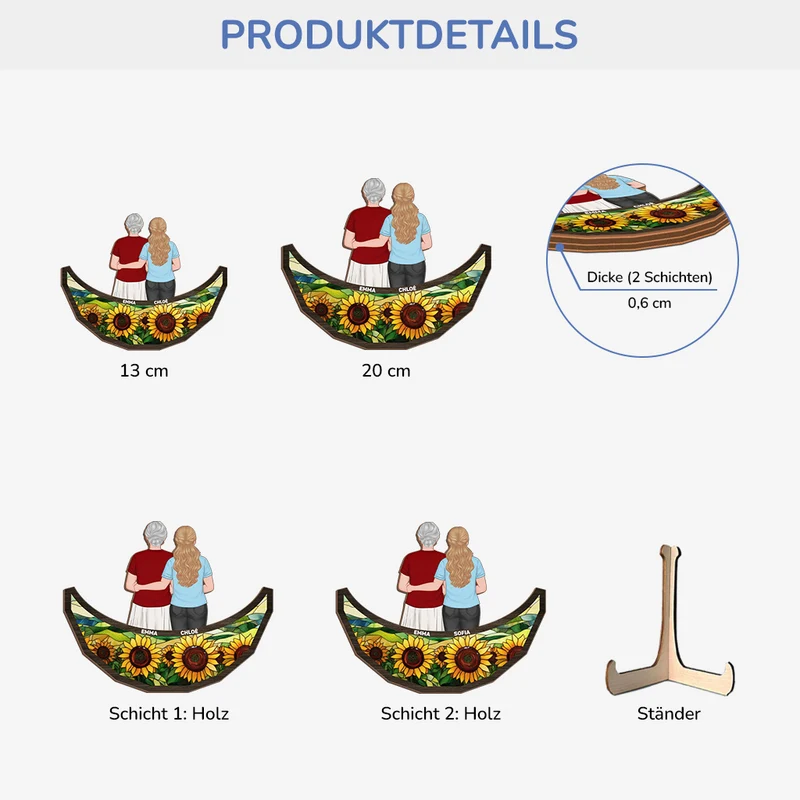 Mama Und Kinder - Personalisiertes Geschenk | Holztafel Mama