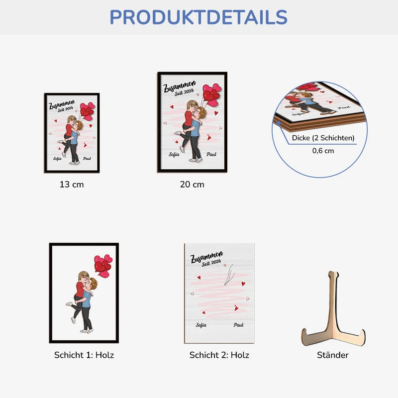 Zusammen Seit - Personalisiertes Geschenk | Holztafel Paar