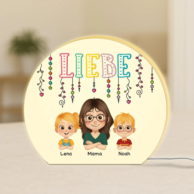 Liebe Mama Und Kinder - Personalisiertes Geschenk | Lightbox Mama