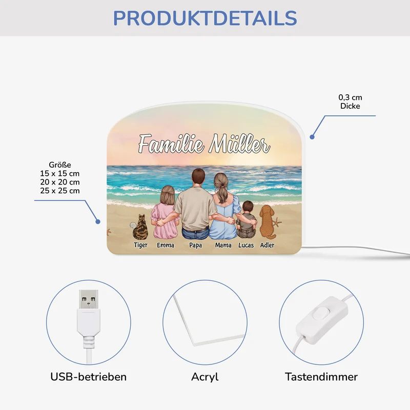 Die Familie - Personalisiertes Geschenk | Lightbox Familie