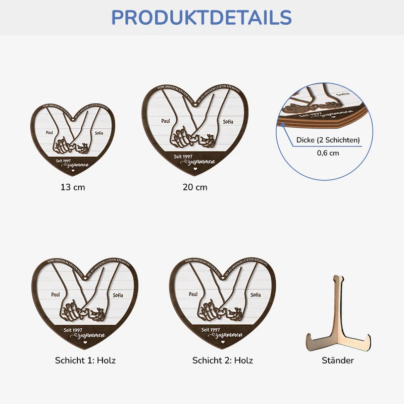 Von Unserem Ersten Kuss Bis Zu Unserem Letzten Atemzug - Personalisiertes Geschenk | Holztafel Paare