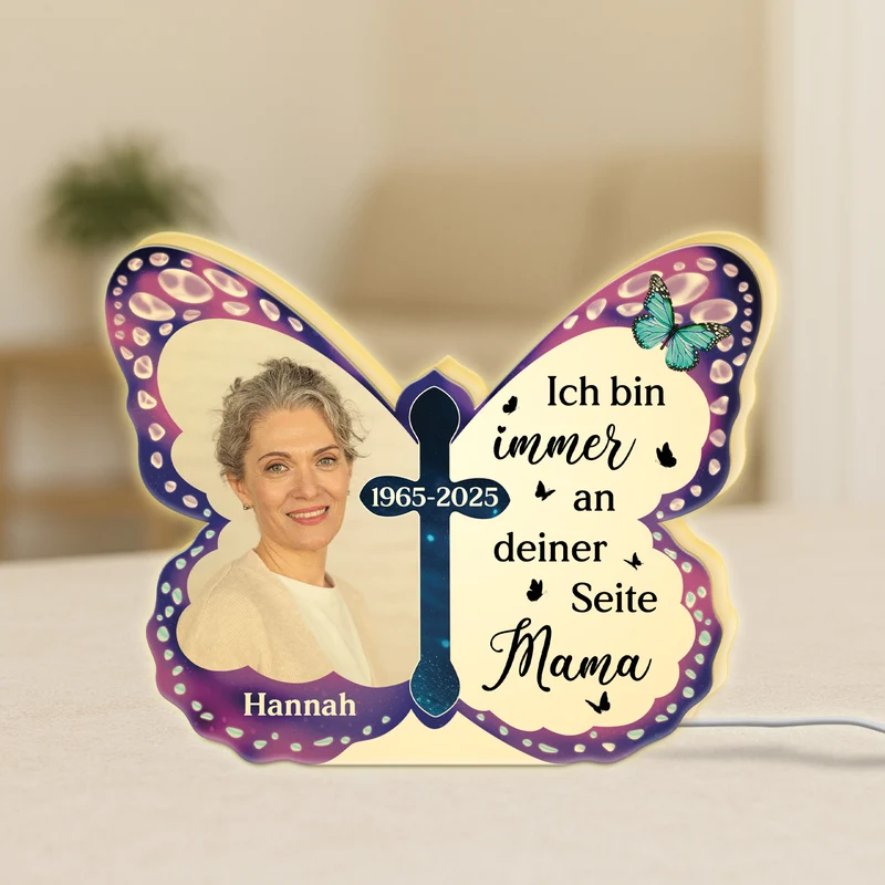 Ich Immer Bei Dir - Personalisiertes Geschenk | Lightbox Mit Foto zur Erinnerung