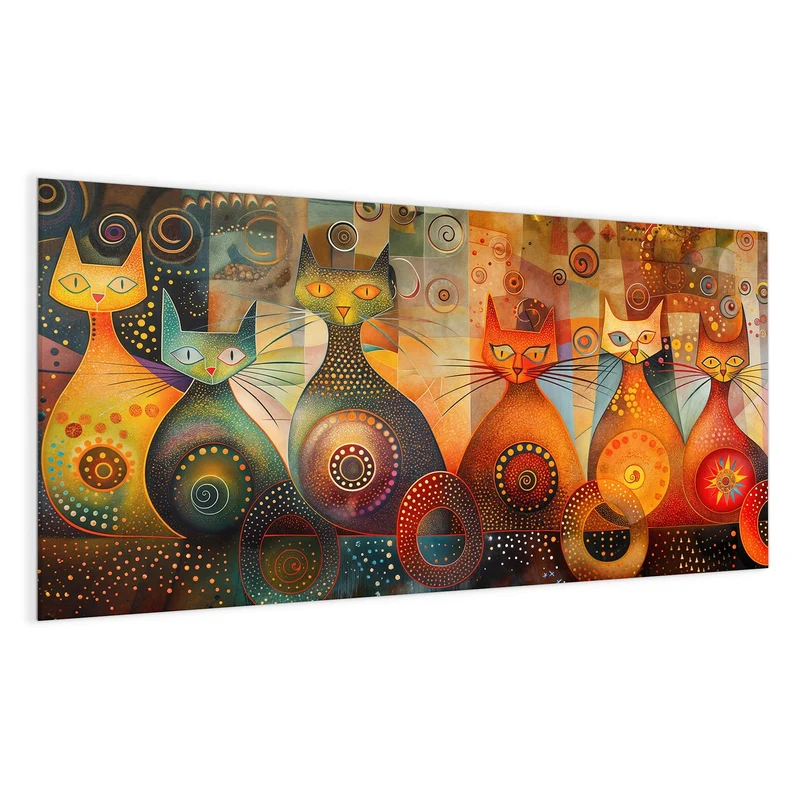 Magnettafel - Drei Katzen in Orange