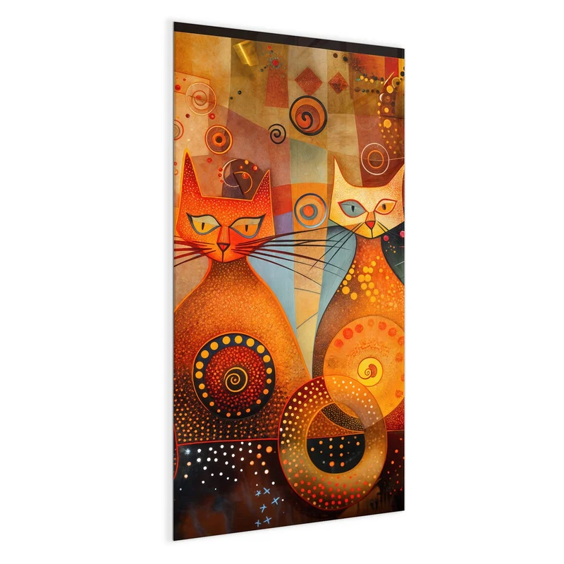 Magnettafel - Drei Katzen in Orange