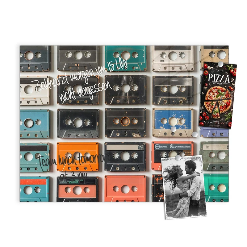 Magnettafel - Vintage Kassetten