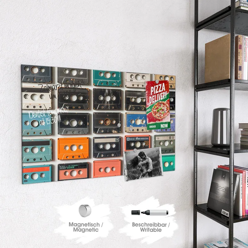 Magnettafel - Vintage Kassetten