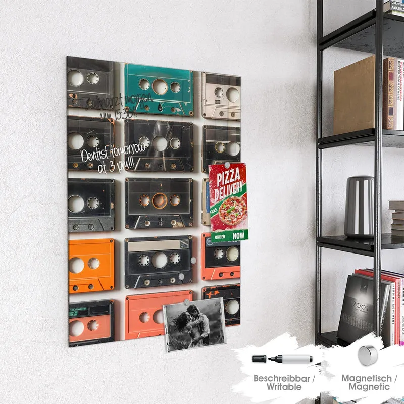 Magnettafel - Vintage Kassetten