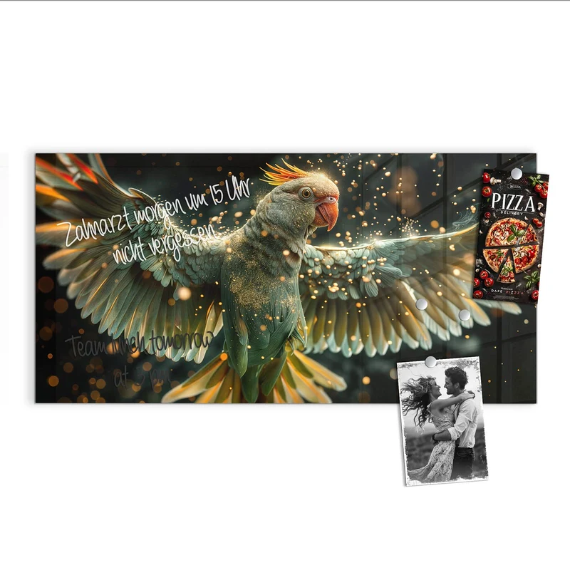 Magnettafel - Fliegender Papagei