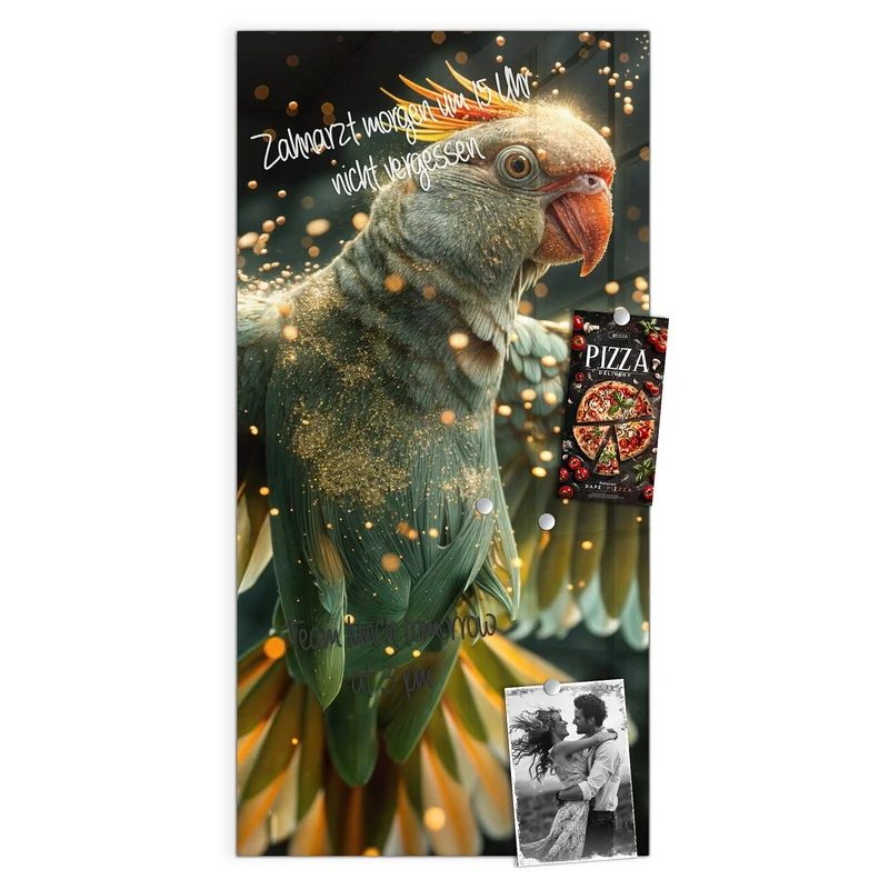 Magnettafel - Fliegender Papagei