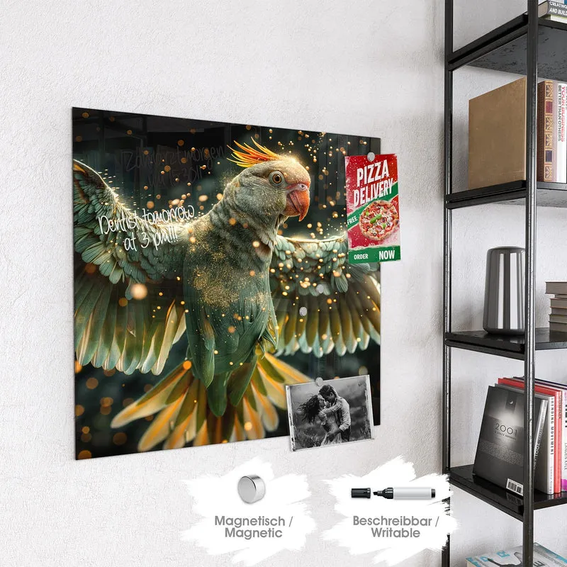 Magnettafel - Fliegender Papagei