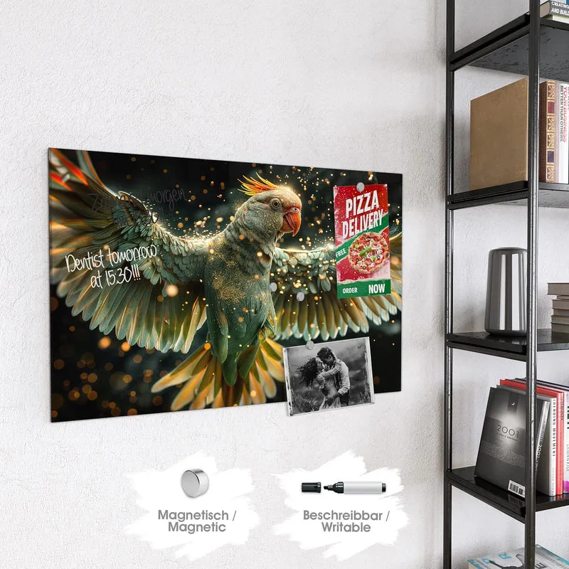 Magnettafel - Fliegender Papagei