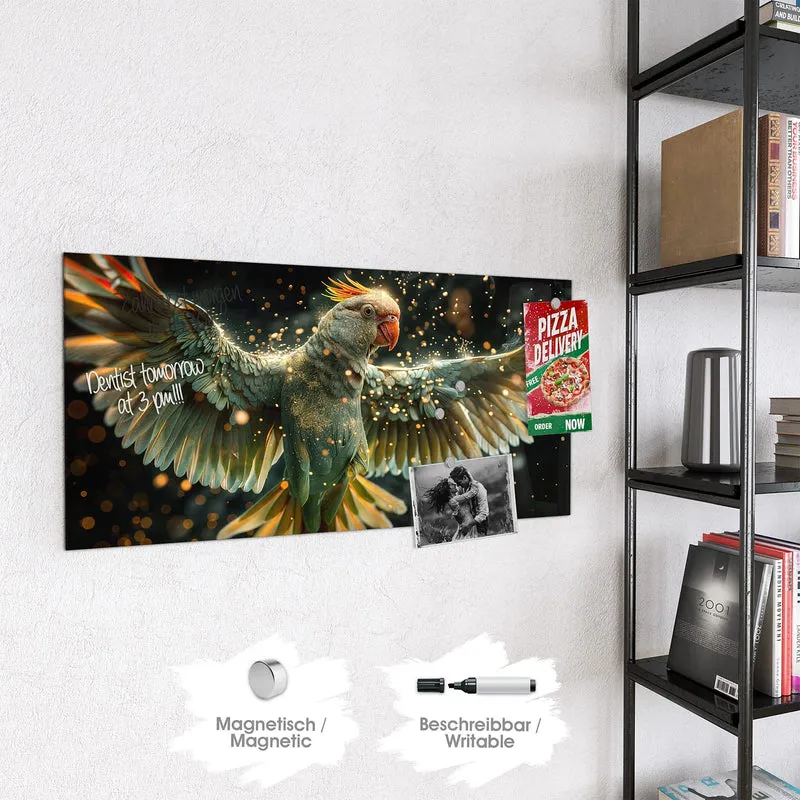 Magnettafel - Fliegender Papagei