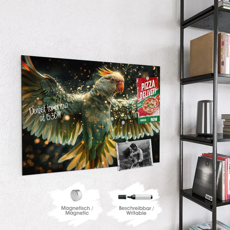 Magnettafel - Fliegender Papagei