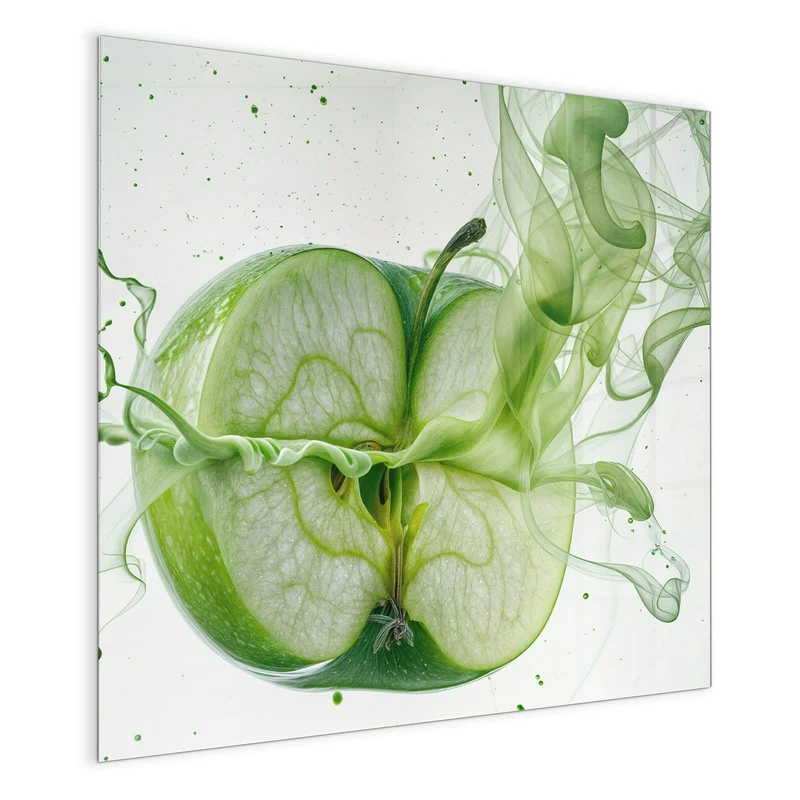 Magnettafel - Apfel in grünem Rauch