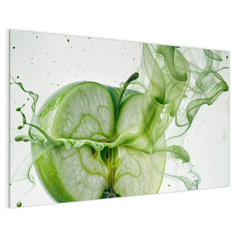Magnettafel - Apfel in grünem Rauch