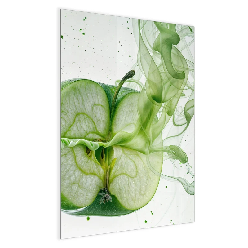 Magnettafel - Apfel in grünem Rauch